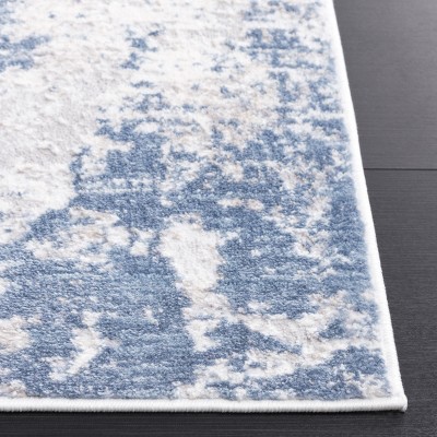 Amelia Grey and Blue 9' x 12' Abstract Synthetic Rug