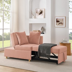 KTMBDW Folding Sofa Bed, Convertible Sleeper Chair with Pillows and Adjustable Backrest, Pullout Chair Sofa Bed for Living Room, Bedroom - 1 of 4