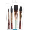 Princeton Neptune Watercolor Brush Set, Synthetic Bristles, Short Handle Watercolor Paintbrush, Dark Wood, 4 Pieces - 2 of 2