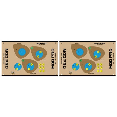 Morrell Yellow Jacket MOD Pro ASA and IBO Shooting Bullseyes with Universal Scoring, Grommets, & Hook & Loop Fastener for Archery Target, 2 Pack, Tan