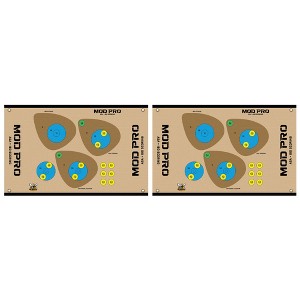 Morrell Yellow Jacket MOD Pro ASA and IBO Shooting Bullseyes with Universal Scoring, Grommets, & Hook & Loop Fastener for Archery Target, 2 Pack, Tan - 1 of 4