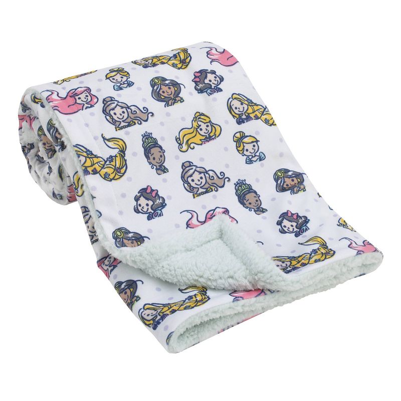 Disney Princess Super Soft Baby Reversible Blanket with Faux Shearling - Black, 1 of 5