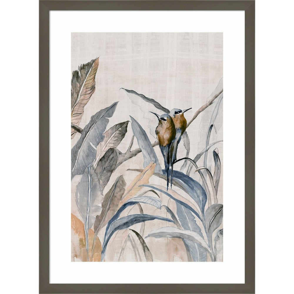 Amanti Art Birds in Foliage by Jacob Q Wood Framed Wall Art Print