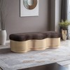 Meridian Furniture,Savoy Velour Fur Fabric Bench - 2 of 4