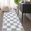 Washable Modern Geometric Checkerboard Rugs Non Slip Indoor Abstract Soft Carpet for Living Room Bedroom Low Pile Area Rugs Room Decor - 3 of 4