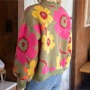 Women's Floral Long Sleeve Sweater - voy - 3 of 3