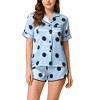 cheibear Women's 2 Packs Satin Nightwear with Shorts Lounge Polka Dots Pajama Set - 2 of 3