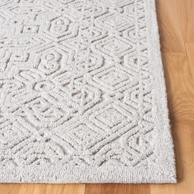 Gray Geometric Handmade Wool 6' x 9' Tufted Area Rug