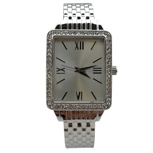Olivia Pratt Square Face with Rhinestones Bangle Women Watch - 1 of 3