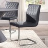 Simple Relax Set of 2 PU Side Chairs in Gray and Chrome - 2 of 4