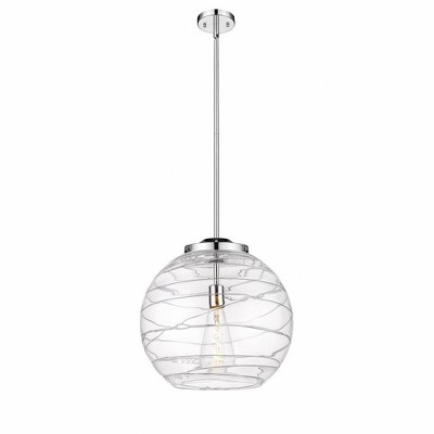 Athens Deco Swirl - 1 Light Pendant In Industrial Style-17.13 Inches Tall and 15.75 Inches Wide