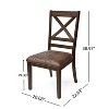 Christopher Knight Home Amara Faux Leather and Rubberwood Dining Chairs with Corss Back (Set of 2), Dark Brown - 3 of 4