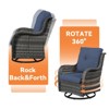 6 Pieces Brown Wicker Patio Furniture Set with Propane Fire Pit Table, All Weather Wicker Patio Set with Square Fire Pit Table and Swivel Patio Chair - 2 of 4