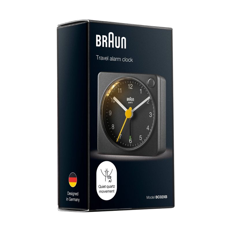 Braun Classic Travel Analog Alarm Clock with Snooze and Light in Compact Size, 3 of 13