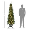 7' Tall Pre-Lit Slim Noble Fir Artificial Pencil Christmas Tree with 200 Warm White LED Lights and 499 Tips, for Christmas Decoration - 3 of 4