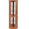 Vynxaria Lighted Corner Curio Cabinet, Elegant Design, Dark Oak Finish, 69.84" H - 3 of 4