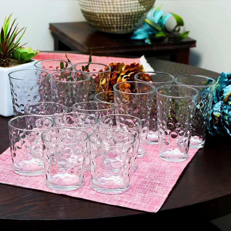 Gibson Home Great Foundations 16 Piece Tumbler and Double Old Fashioned Glass Set in Bubble Pattern, 5 of 7