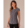Allegra K Women's Tweed Summer Plaid Cap Sleeve Casual Blouse - 4 of 4