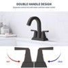 PAGED Bathroom Faucet with 4 Inch Center-Set, 2-Handle Sink Faucet with Overflow Hole and 2 Supply Lines Included for Bathroom - 4 of 4