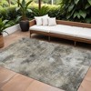 Beige Taupe And Gray Abstract Washable Indoor Outdoor Area Rug - 2 of 4