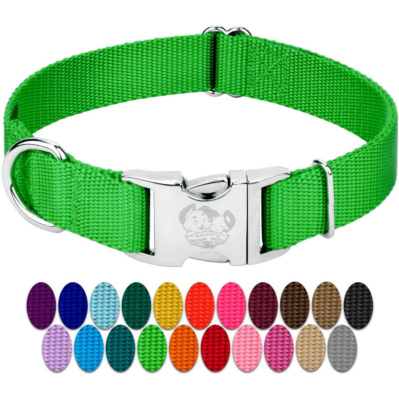 Country Brook Petz Premium Nylon Dog Collar with Metal Buckle for Small Medium Large Breeds - Vibrant 30+ Color Selection, 5 of 9