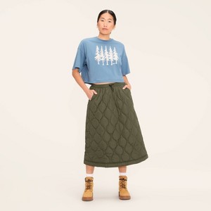 Women's Quilted Midi A-Line Skirt - Woolrich x Target Olive Green - 1 of 3