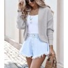 BLUEMING Womens Open Front Knit Cropped Cardigans Sweater Lantern Long Sleeve Fall Casual Shrugs Sweater - 3 of 3