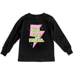 The Juniper Shop Be A Kind Human Lightning Bolt Toddler Long Sleeve Tee - 1 of 3