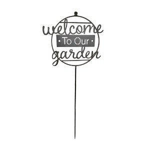 VIP Metal 51.5 in. Black Welcome To Our Garden Ring Stake - 1 of 1