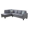 DOMETOUR Modern 3-Piece Living Room Sofa Set (Sofa+Left Side Chaise+Ottoman) - 4 of 4