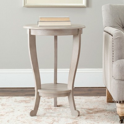 Vintage Grey Graceful Pine Round Side Table