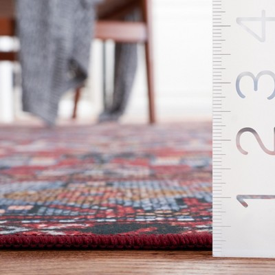 Tucson 3' x 5' Blue and Rust Machine Washable Area Rug