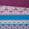 Sapphtopaz Bedding Comforter Sets Quilt Set Bohemian Style Plant Prints and Purple Back Reversible Quilt Set - 3 of 4