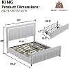 AMERLIFE Upholstered Platform LED Bed Frame with 4 Storage Drawers, Adjustable Headboard with Vertical Channel Design - 2 of 4