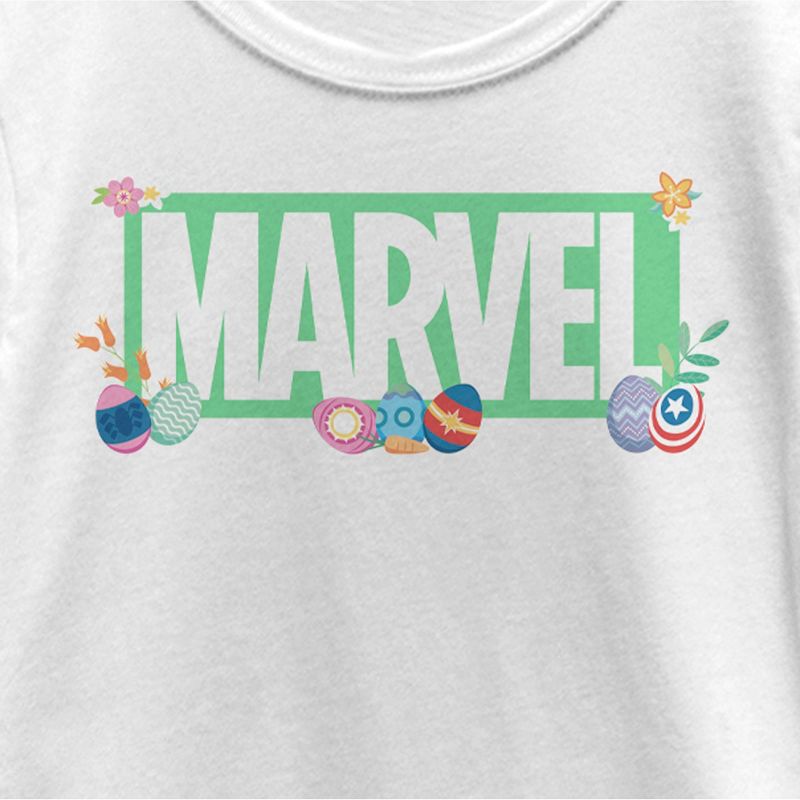 Girl's Marvel Easter Themed Logo T-Shirt, 2 of 5