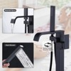 WOWOW Waterfall Single-Handle Freestanding Tub Faucet with Handshower, Brass Floor Mounted Tub Filler Faucet in Brushed Nickel - 2 of 4