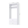 HOMLUX 2-Flat Drawer Custom Clothes Storage Tower w/Hang Rod & Compartment,White - 2 of 3