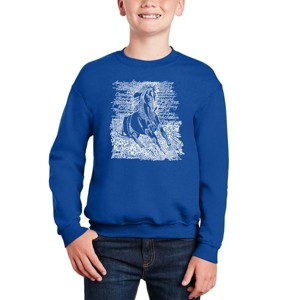 LA Pop Art Popular Horse Breeds - Boy's Word Art Crewneck Sweatshirt - 1 of 3