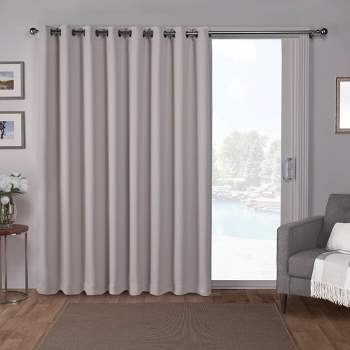 Sateen Blackout Solid Grommet Top Extra Wide Curtain Panel - Exclusive Home