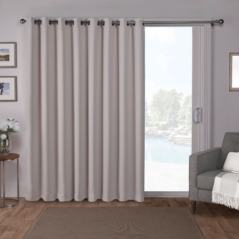 Sateen Blackout Solid Grommet Top Extra Wide Curtain Panel - Exclusive Home, 1 of 11