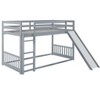 NicBex Twin over Twin Bunk Bed Pine Bed Frame Loft Bed with Door, Slide, Ladder and Full Length Guardrail, No Box Spring Required - 3 of 4