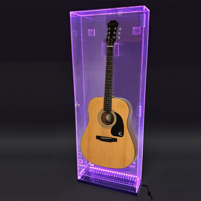 OnDisplay Deluxe Acrylic Wall Mounted/Tabletop UV-Protected Acoustic Guitar Display Case w/Lights, 1 of 11