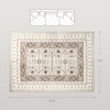 Machine Washable Area Rug Non-Slip Boho Flannel Print Carpet for Living Room, Bedroom and Dining Room, Brown - 3 of 4
