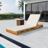 VisioGear Lounge Chaise Set with Headrest and Cream & 2 Inch Thick Lounge Cushions for Poolside, Patio, Cream&Teak, 79"*28.75"*34" - 4 of 4