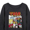 Women's - Marvel - Thor Comic Book Grid Lightweight French Terry Wide Neck Long Sleeve Shirt - 2 of 4