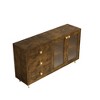 Sideboard Buffet Cabinet Wooden Storage Cabinet With Built In Shelves 3 Drawers Tempered Glass Doors For Living Room Kitchen Hallway Dining Room - 2 of 4