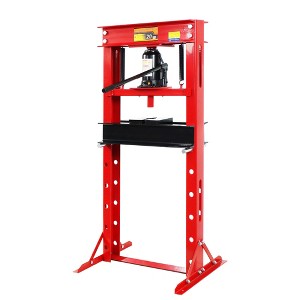 Hydraulic Press Heavy Duty - 20 Ton Adjustable H-Frame Garage/Benchtop Press with Removable Support Levers & Plates for Metalworking, Red - 1 of 4