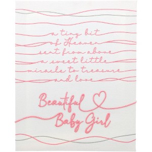 Pavilion Gift Company - Beautiful Baby Girl - 12" x 15" Embroidered Plaque - Wall Sign Panels - 1 of 4