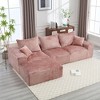 108.27'' Chenille Fabric L-Shaped Sectional Sofa with Deep Seating, Removable Throw Pillows, and No Installation - 4 of 4
