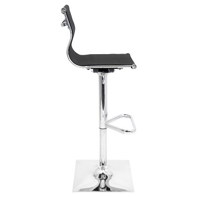 Mirage 33.25" Adjustable Swivel Metal Bar Stool in Matte Black